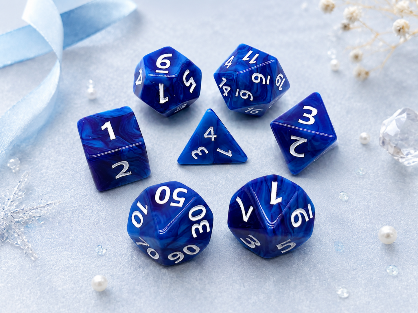 Classic Blue Dyed – 7 Pack RPG Dice