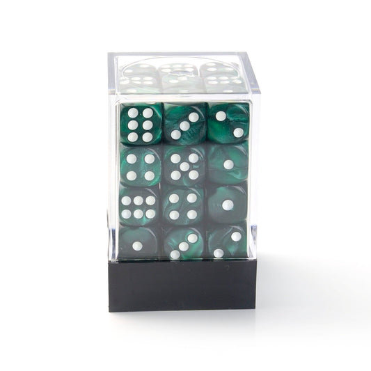 Pearl Turquoise - 12mm Marble D6 Dice – 36 Pack