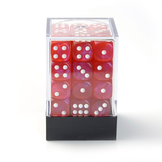 Galaxy Red - 12mm Marble D6 Dice – 36 Pack