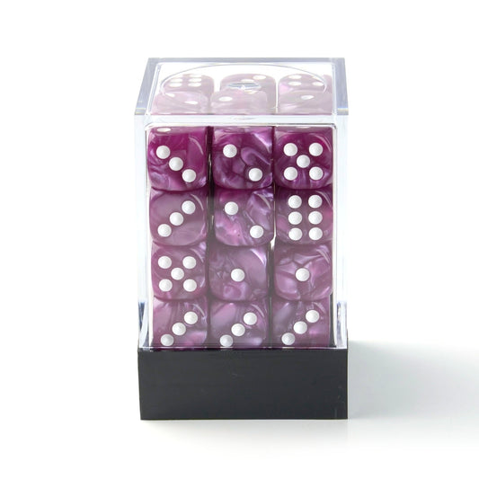 Pearl Rose Red - 12mm Marble D6 Dice – 36 Pack