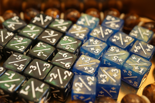 Shimmering Blue and Nebula Green + / - Counter Dice – 12 Pack
