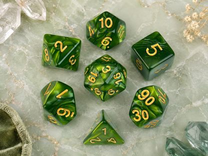 Marble Venom Green – 7 Pack RPG Dice