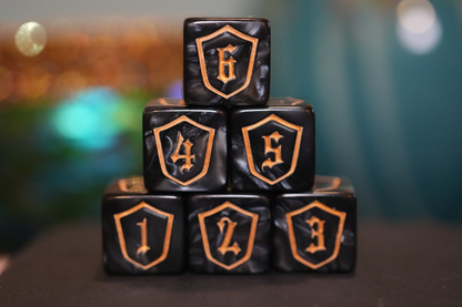 Marble Black MTG Loyalty Dice – 12 Pack
