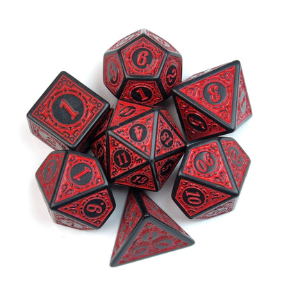 Raging Red Runic Engraved – 7 Pack RPG Dice
