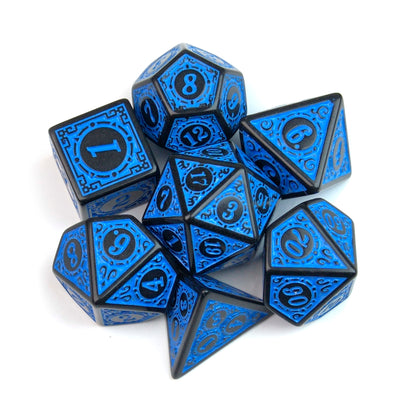 Battlemage Blue Runic Engraved – 7 Pack RPG Dice