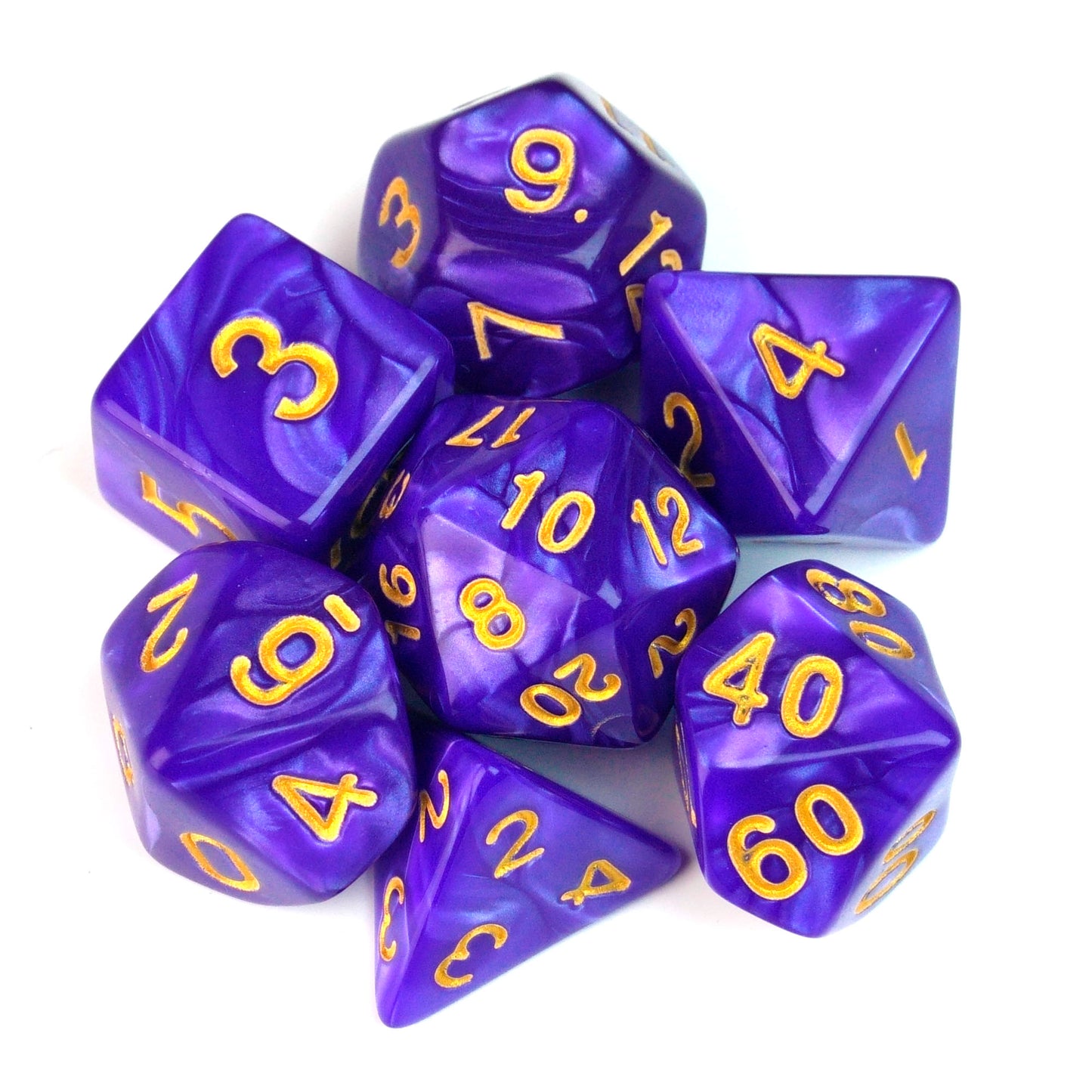 Marble Royal Purple – 7 Pack RPG Dice