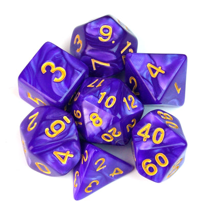 Marble Royal Purple – 7 Pack RPG Dice