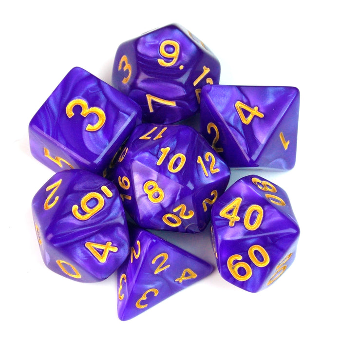 Marble Royal Purple – 7 Pack RPG Dice