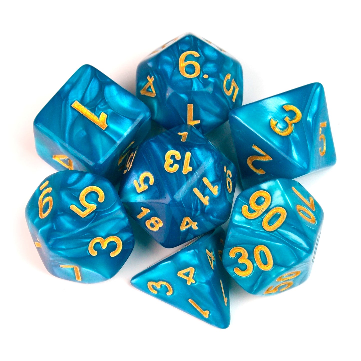 Marble Sapphire Blue – 7 Pack RPG Dice