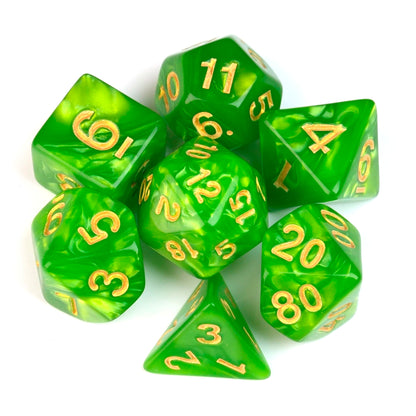 Marble Green Malachite – 7 Pack RPG Dice