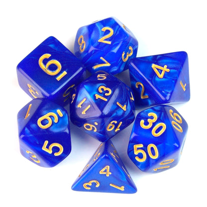 Marble Navy Blue – 7 Pack RPG Dice