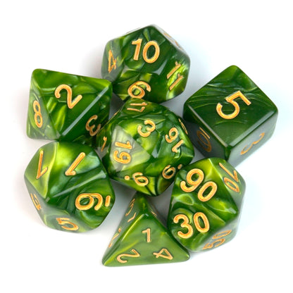 Marble Venom Green – 7 Pack RPG Dice