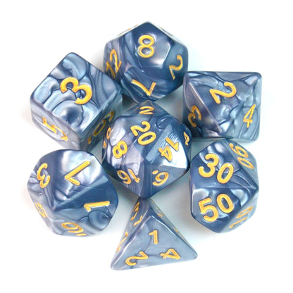 Marble Gunmetal Gray – 7 Pack RPG Dice