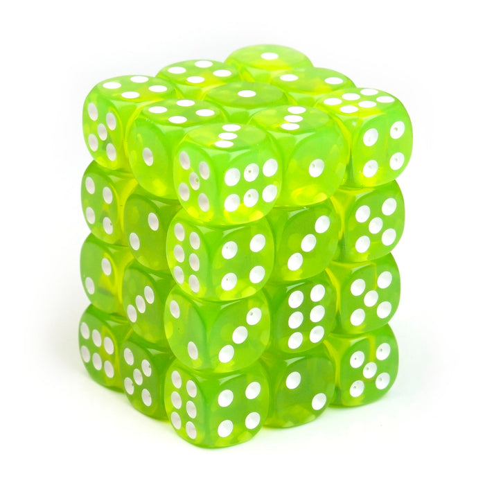 Transparent Light Green - 12mm D6 Dice – 36 Pack