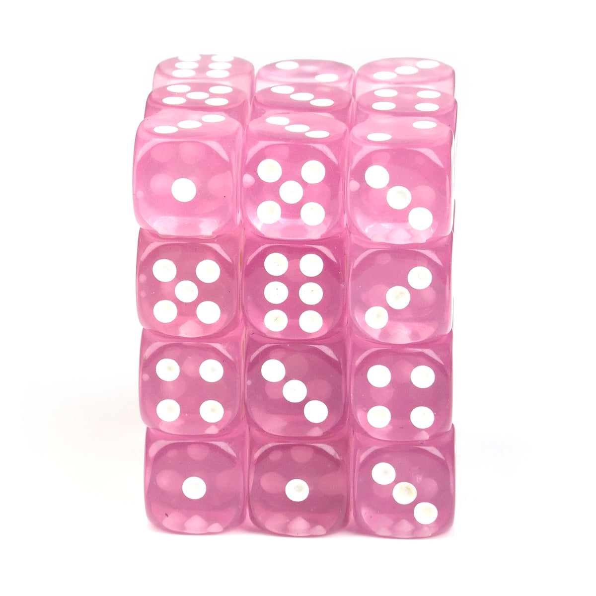 Transparent Light Pink - 12mm D6 Dice – 36 Pack