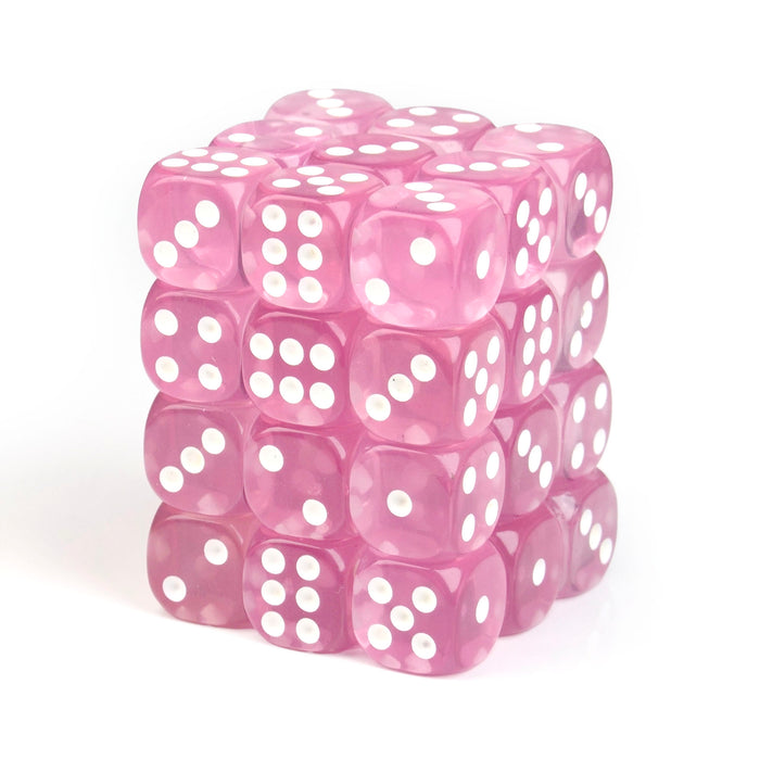 Transparent Light Pink - 12mm D6 Dice – 36 Pack