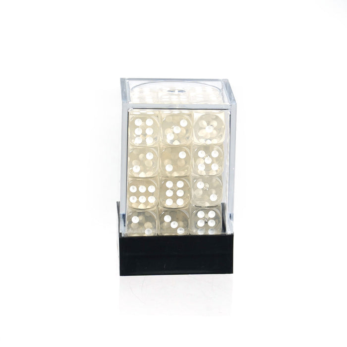 Transparent Clear - 12mm D6 Dice – 36 Pack