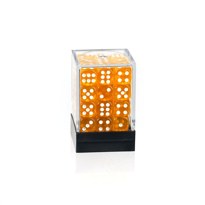Transparent Golden Yellow - 12mm D6 Dice – 36 Pack