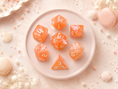Macaron Peach – 7 Pack RPG Dice