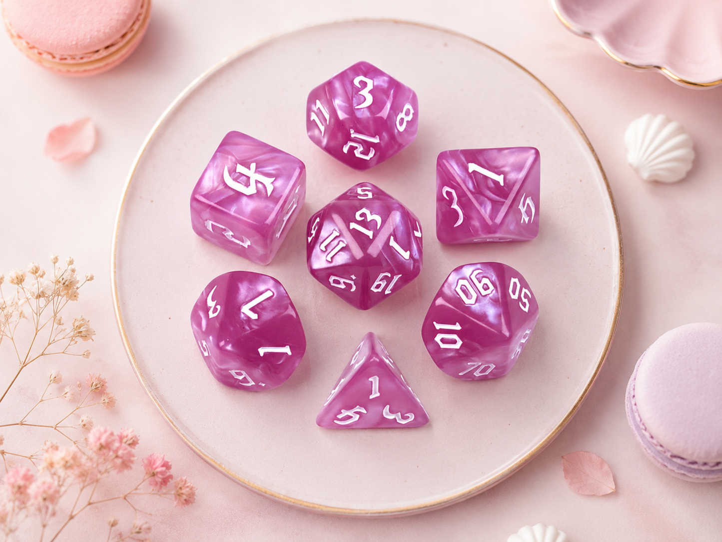 Macaron Amethyst – 7 Pack RPG Dice