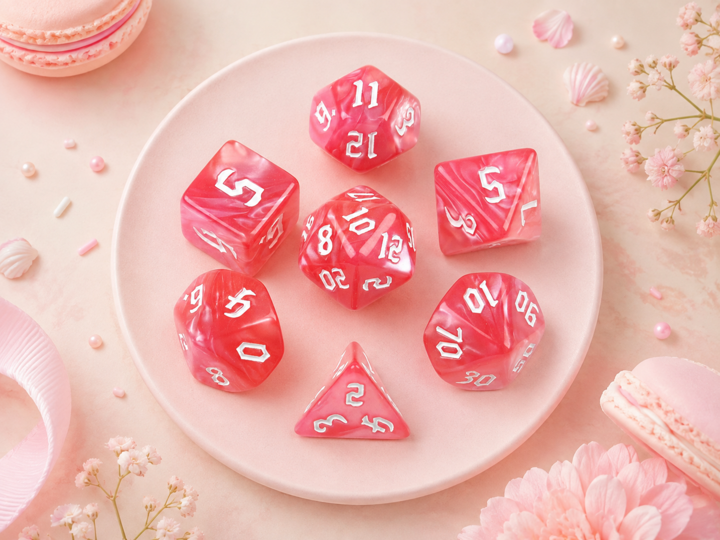 Macaron Pink – 7 Pack RPG Dice