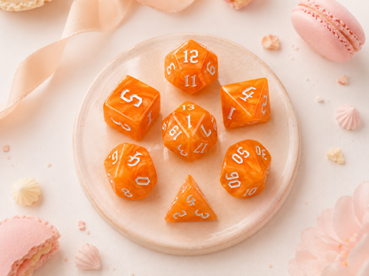 Macaron Orange – 7 Pack RPG Dice