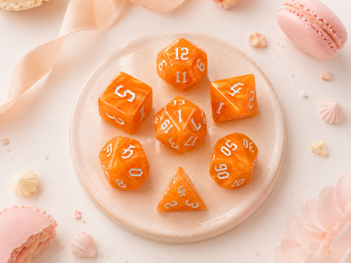Macaron Orange – 7 Pack RPG Dice
