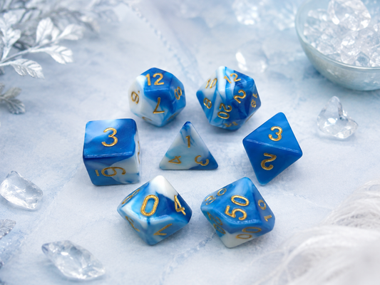 Oceanfoam Blue Dyed – 7 Pack RPG Dice