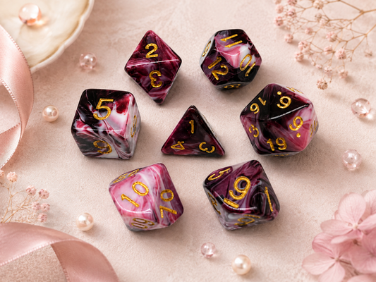 Bloodmoon Red & White Dyed – 7 Pack RPG Dice