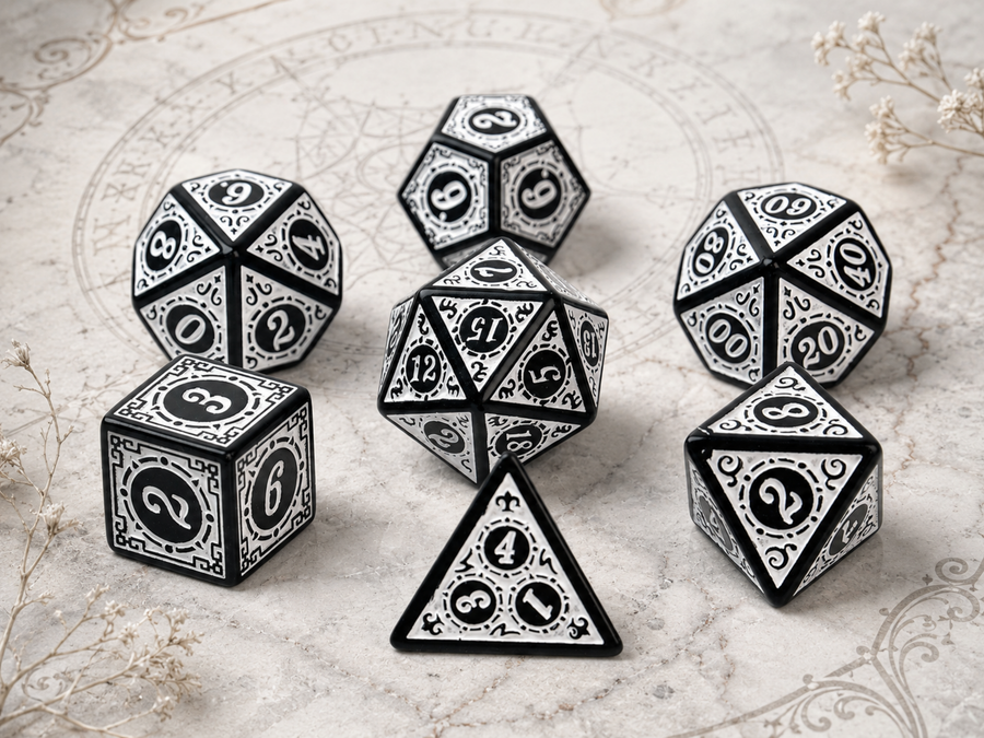 Winter Warrior Runic Engraved – 7 Pack RPG Dice