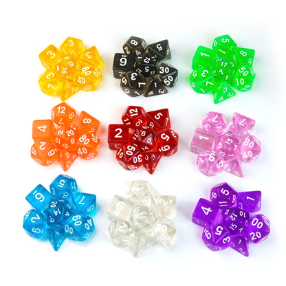 Transparent Black – 7 Pack RPG Dice