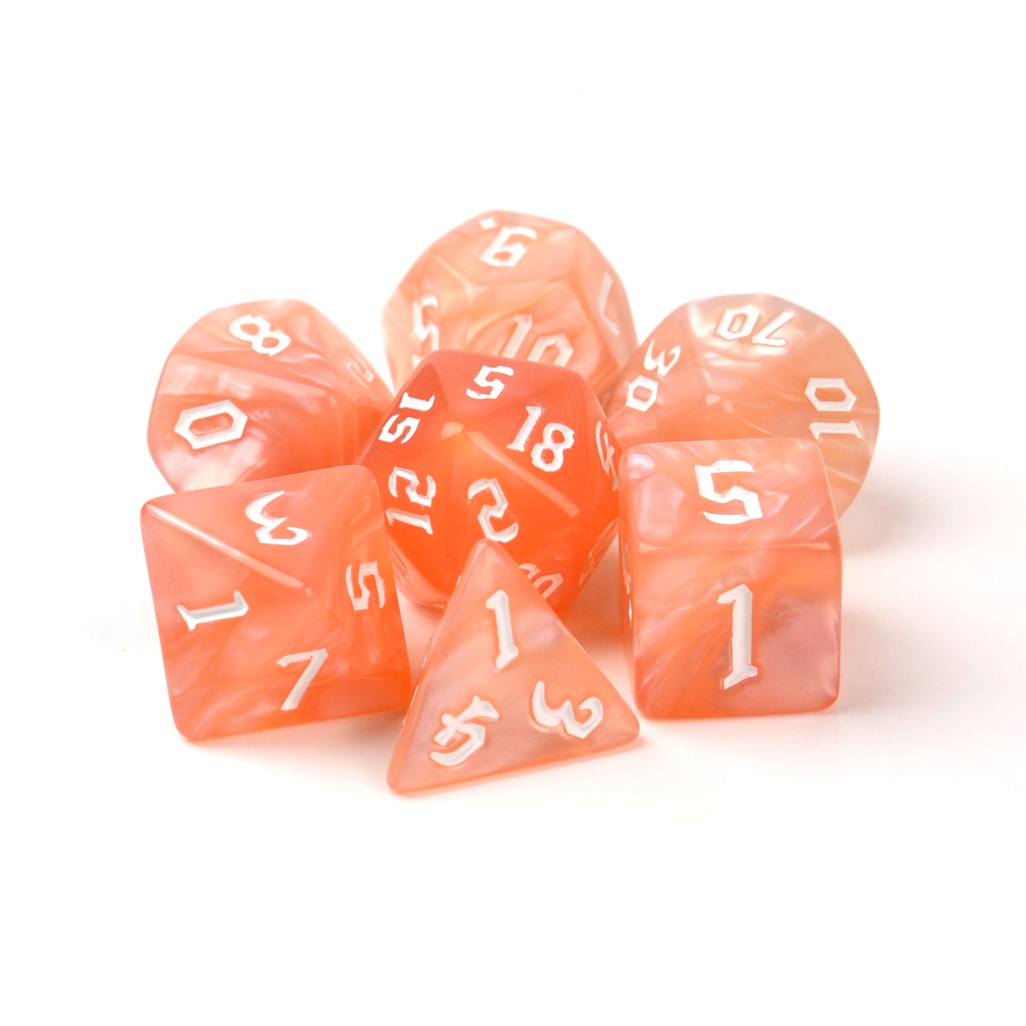 Macaron Peach – 7 Pack RPG Dice