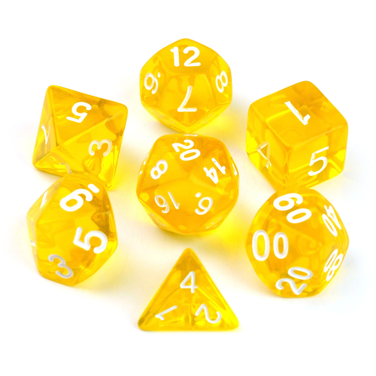 Transparent Yellow – 7 Pack RPG Dice