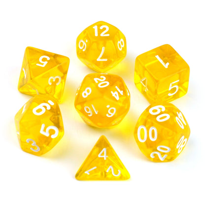 Transparent Yellow – 7 Pack RPG Dice