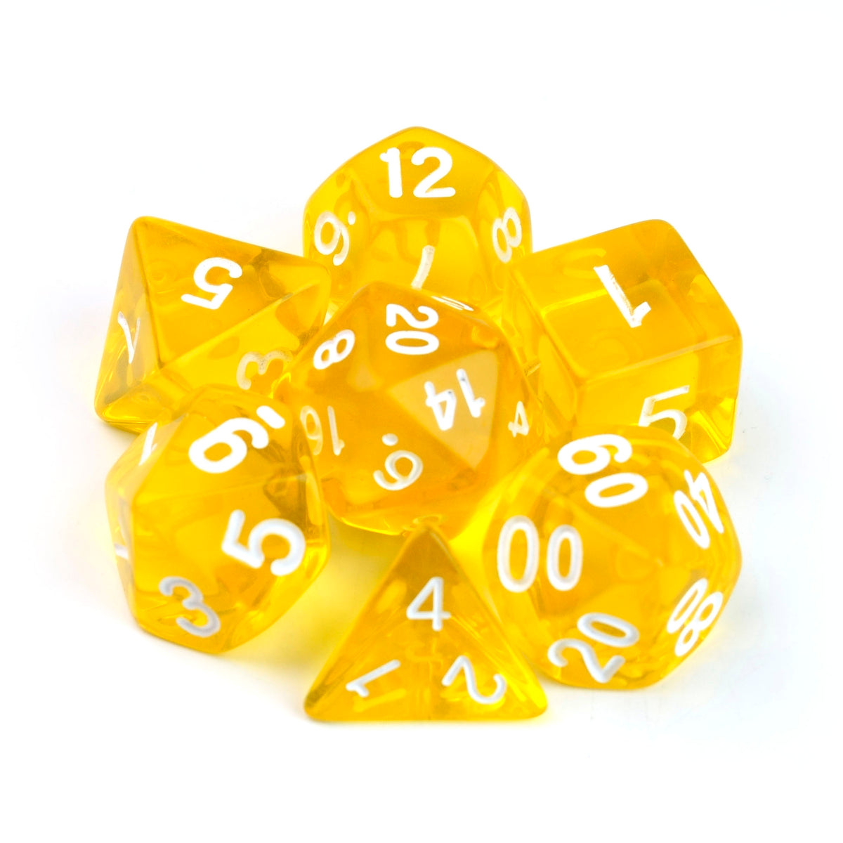 Transparent Yellow – 7 Pack RPG Dice