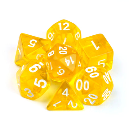 Transparent Yellow – 7 Pack RPG Dice