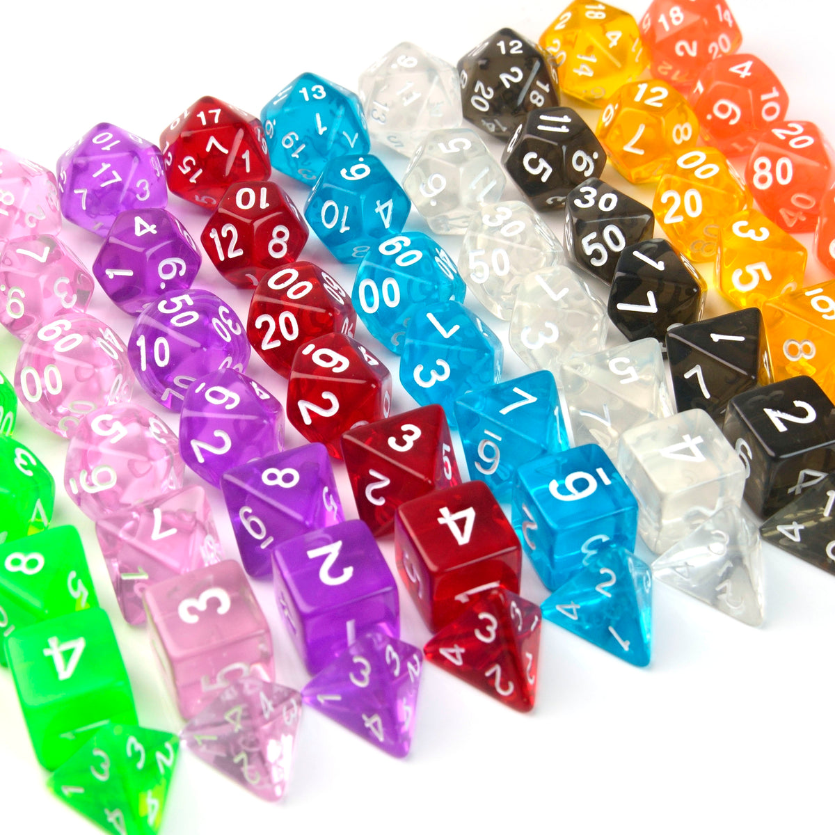 Transparent Black – 7 Pack RPG Dice
