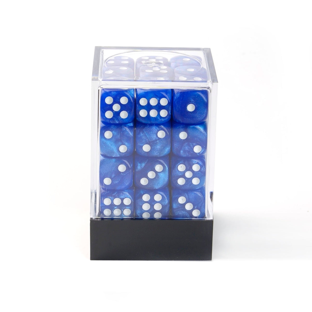 Pearl Navy Blue - 12mm Marble D6 Dice – 36 Pack