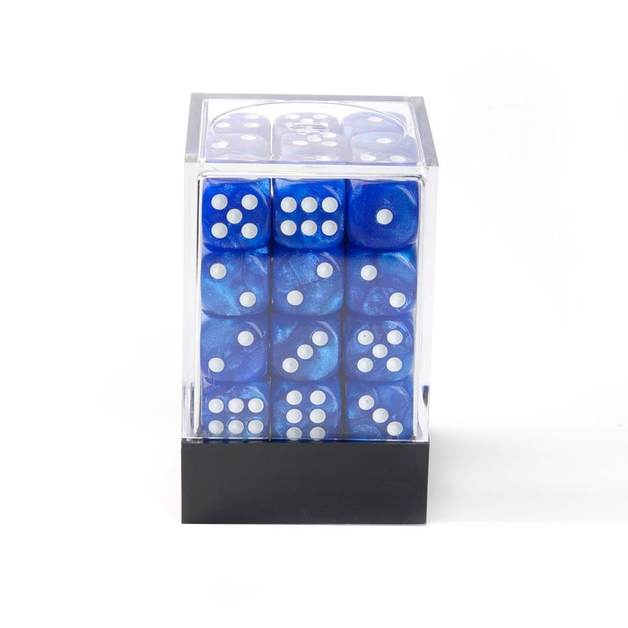 Pearl Navy Blue - 12mm Marble D6 Dice – 36 Pack