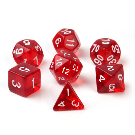 Transparent Red – 7 Pack RPG Dice
