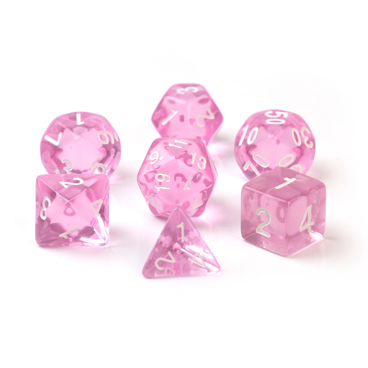 Transparent Pink – 7 Pack RPG Dice