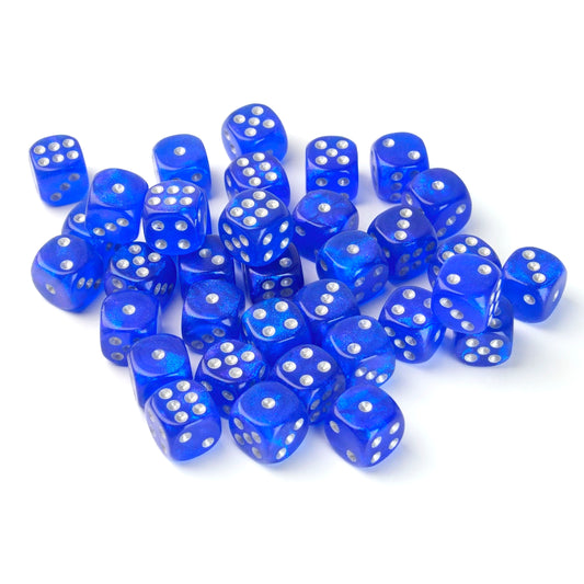 Galaxy Royal Blue - 12mm Marble D6 Dice – 36 Pack
