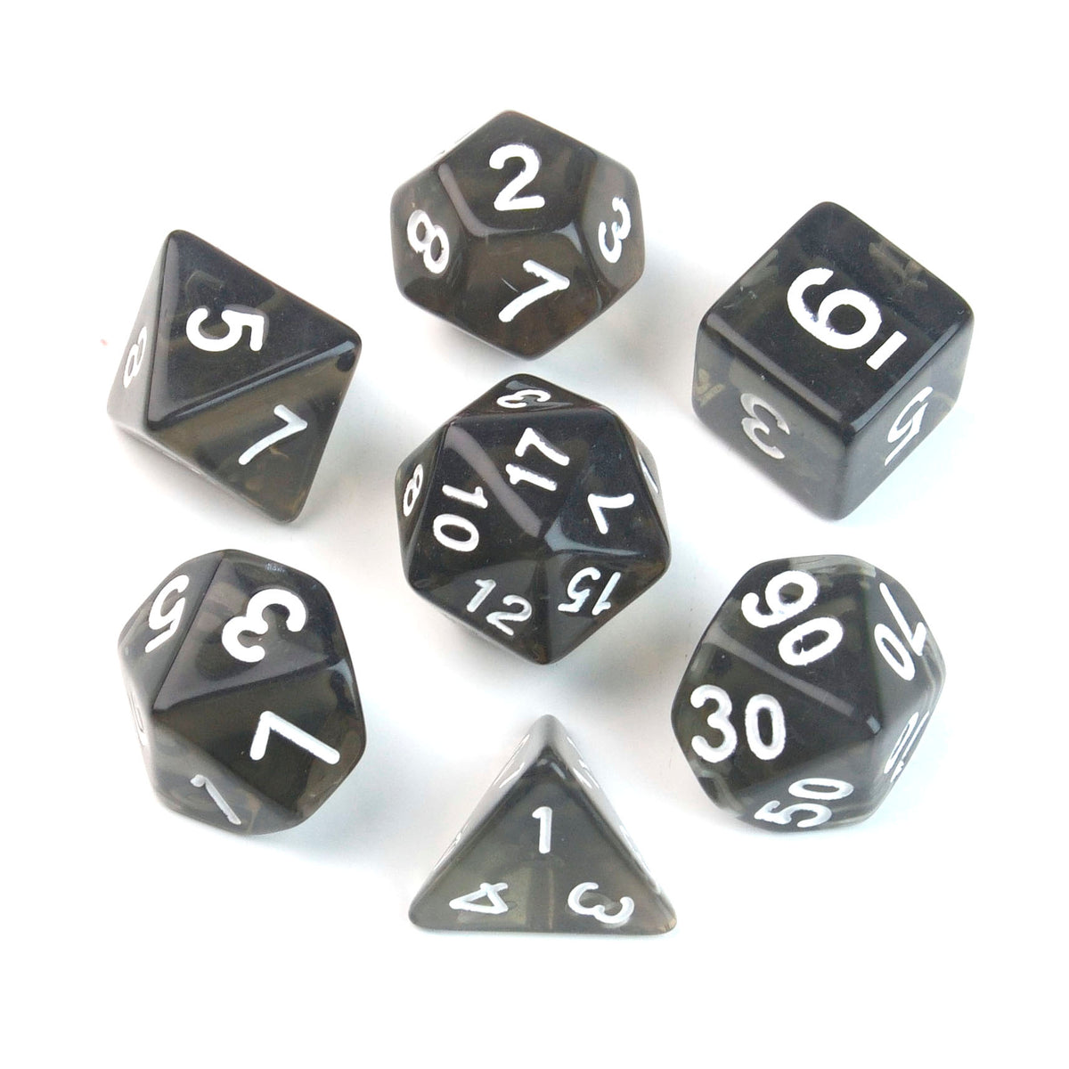 Transparent Black – 7 Pack RPG Dice
