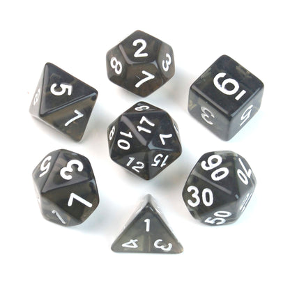 Transparent Black – 7 Pack RPG Dice