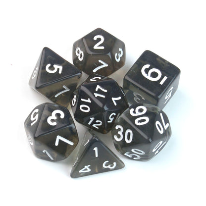 Transparent Black – 7 Pack RPG Dice