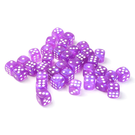 Galaxy Purple - 12mm Marble D6 Dice – 36 Pack