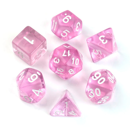 Transparent Pink – 7 Pack RPG Dice