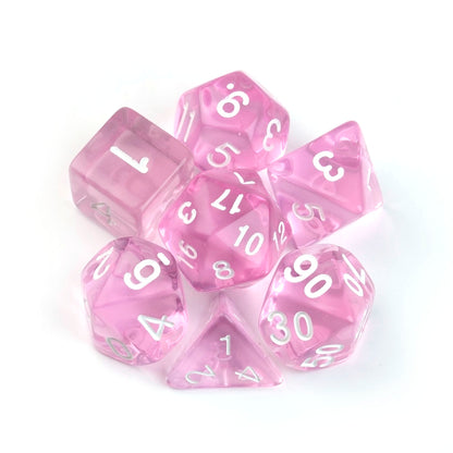 Transparent Pink – 7 Pack RPG Dice