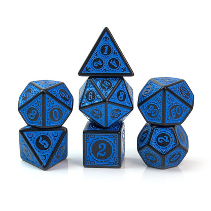 Battlemage Blue Runic Engraved – 7 Pack RPG Dice