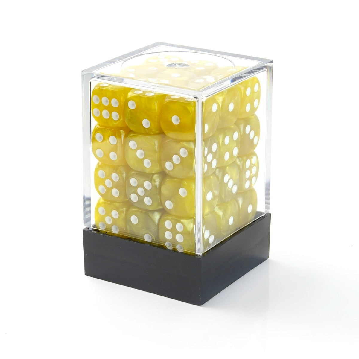 Pearl Yellow - 12mm Marble D6 Dice – 36 Pack